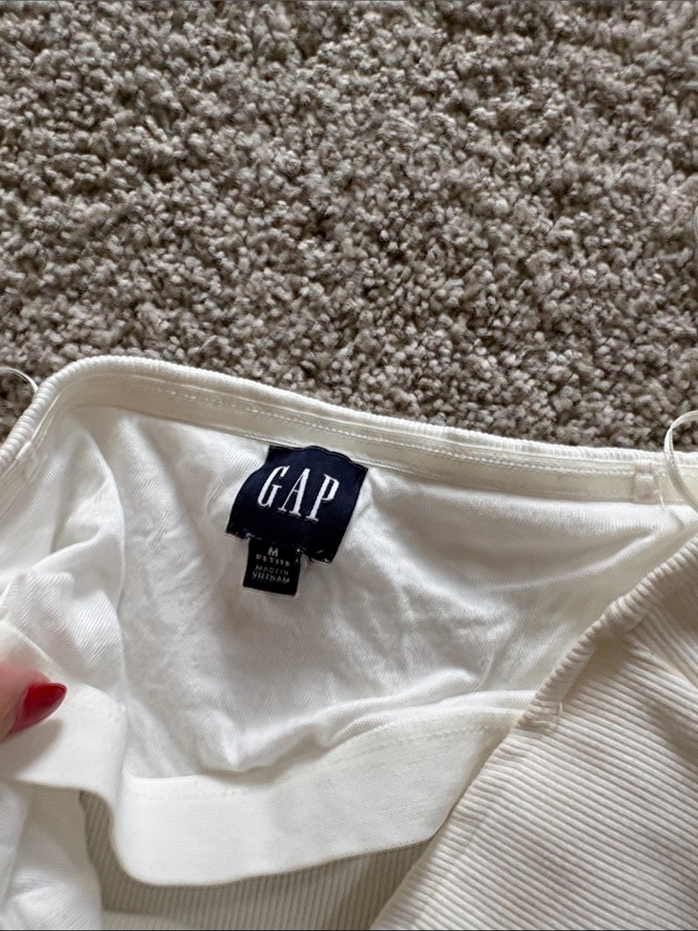 GAP White Strapless Ribbed Midi Dress - Picture 2 of 2